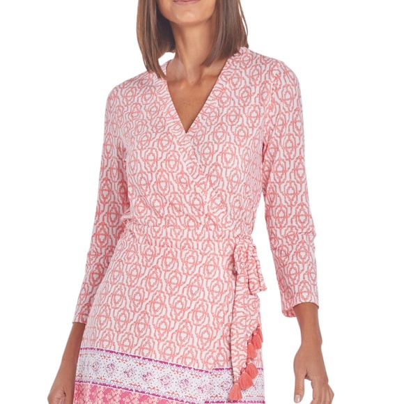 Cabana Life Tassel Napa Print Wrap Romper - Picture 1 of 3